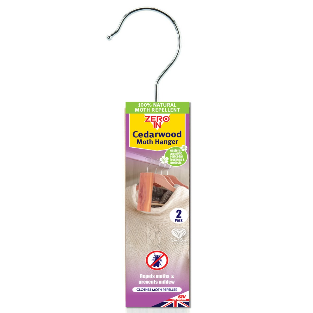 Zero In Cedarwood Moth Repellent Hanger - Twinpack